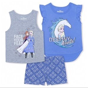 Disney Frozen Elsa Anna Cute Outfit Shorts Set